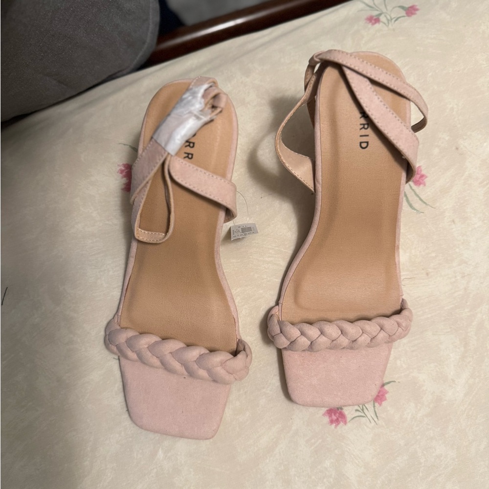 Torrid Pink Sandals with Ankle Strap and Suede Finish
